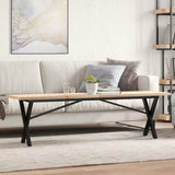 ZNTS Coffee Table X-Frame 160x40x45.5 cm Solid Wood Pine and Steel 3282756