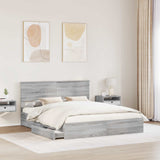 Storage Bed Grey Sonoma 160 x 200 cm Engineered Wood 3410782