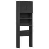 Washing Machine Cabinet Black 64x24x190 cm Engineered Wood 862390