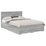 Bed Frame with Drawer Grey Sonoma 135 x 190 cm Engineered Wood 3410909