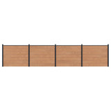Fence Panel 4 pcs WPC and Aluminium Brown 3429459