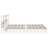 Bed Frame without Mattress White 200x200 cm Solid Wood Pine 3306508