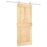 Sliding Door with Hardware Set 85x210 cm Solid Wood Pine 3203028