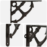 Wall Shelf Brackets 12 pcs Antique Brown 14.5 x 14.5 x 3.5 cm 42038907