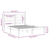 Bed Frame without Mattress White 140x190 cm Solid Wood Pine 3104914