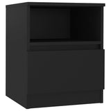Bed Cabinet Set of 2 Black Engineered Wood Compact Bed Cabinet 806160