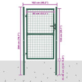 Fence Gate Steel 100x150 cm Green 145734