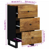 Sideboard with 3 Drawers 40x33,5x75 cm Solid Wood Mango 352908