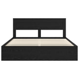 Bed Frame with Headboard Black 180 x 200 cm Solid Pine Wood 3409728