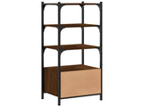 Bookcase 3-Tier Brown Oak 41x30x109.5 cm Engineered Wood 839002