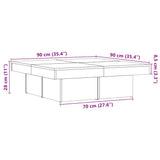 Coffee Table Old Wood 90x90x28 cm Engineered Wood 856554