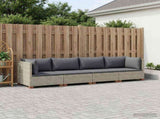 4 pcs Rattan Lounge Set with Cushions GENDT Natural Rattan 3429861