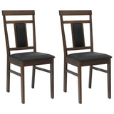 Dining Chair 2 pcs Light Brown and Black Solid Rubber Wood 42020502
