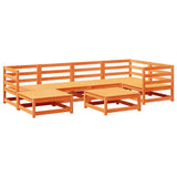 7 Piece Garden Sofa Set Wax Brown Solid Wood Pine 3299531