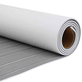 Boat Mat Striped Light Grey and White 240 x 90 cm EVA 42046770