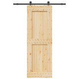 Sliding Door NARVIK Natural and Black 80 x 210 cm 3445312