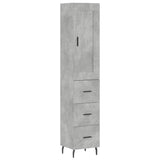 Highboard Concrete Grey 34.5x34x180 cm Engineered Wood 3200213