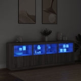 Sideboard with LED Lights Grey Sonoma 202x37x67 cm 3209014