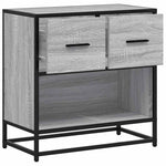 ZNTS Bedside Cabinet Grey Sonoma 60x31x60 cm Engineered Wood and Metal 848697