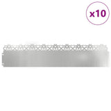 Lawn Edgings 10 pcs Silver 103 x 0.05 x 22 cm Galvanised Steel 874780
