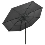 3-Tier Garden Parasol with Aluminium Pole Anthracite 3.5 m 313878