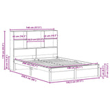 Bed Frame with Storage Headboard Wax Brown 140 x 200 cm 3422734