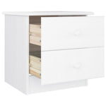 ZNTS Bedside Cabinet ALTA White 41x35x41 cm Solid Wood Pine 353916