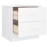 ZNTS Bedside Cabinet ALTA White 41x35x41 cm Solid Wood Pine 353916