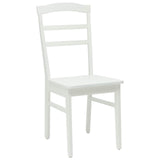 Dining Chair 2 pcs White Solid Rubber Wood 42020498