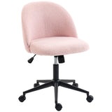Teddy Fleece Office Chair with Wheels - Light Pink T3398P425006