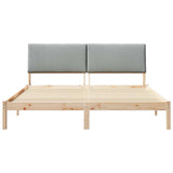 Bed frame Brown and light grey 200 x 200 cm Solid pine wood 3394358