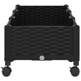 Garden Planter with Wheels Black 120 x 40 x 29 cm PP 3423042