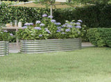 Garden Raised Bed Silver Powder-coated steel 152 cm x 40 cm x 36 cm 318872