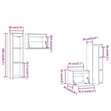 TV Cabinets 4 pcs White Solid Wood Pine 3100250