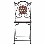 Garden Chair Set of 2 Brown, Black, Cream 46714