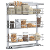 3-Tier Pull-out Kitchen Wire Basket Silver 47x15.5x55.5 cm 50968