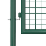 Fence Gate Steel 100x200 cm Green 145736