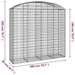 Arched Gabion Basket 200x50x180/200 cm Galvanised Iron 153479