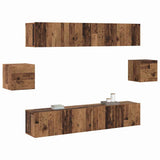 TV Cabinet Set Wall-mounted 6 pcs Old wood 80 x 30 x 30 cm Wood 3393444