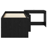Kids'High Bed Frame with Desk 2 pcs Black Oak Engineered Wood 3423447