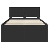 Bed Frame with Headboard Black 120 x 200 cm Engineered Wood 3408600