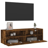 TV Wall Cabinet Smoked Oak 100x30x30 cm Engineered Wood 836890