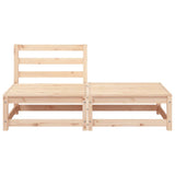 Garden Sofa Armless with Footstool Solid Wood Pine 837956