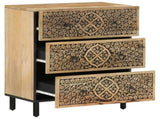 Side Cabinets 3 pcs 60x33x75 cm Solid Wood Mango 3206306