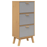 Shoe Cabinet OLDEN Grey and Brown 55x35x120cm Solid Wood Pine 358619