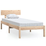 Bed Frame Natural Wood Solid Pine Wood Single Durable Bed Frame 810132