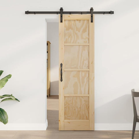 Sliding Door Manual Natural and black 61 x 198.5 cm 3333268