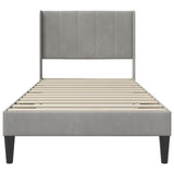 Bed Frame with Headboard Light Grey 90 x 190 cm Velvet 42027533