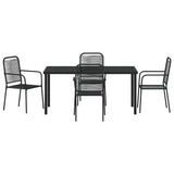 Garden Dining Set 5 pcs Black Powder-Coated Steel 3379159