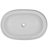 Bathroom Basin with Mixer Tap Ceramic Oval White 275496